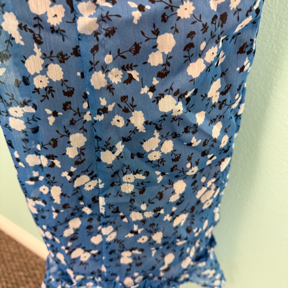 Majorelle quincy midi dress in blue ditsy size xs - Picture 5 of 10